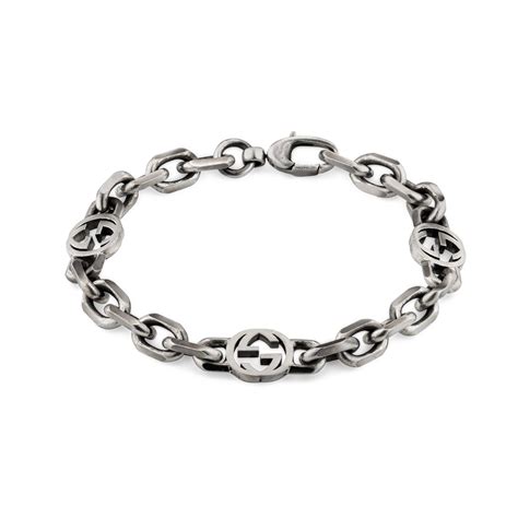 mens gucci leather bracelet|gucci silver bracelet for men.